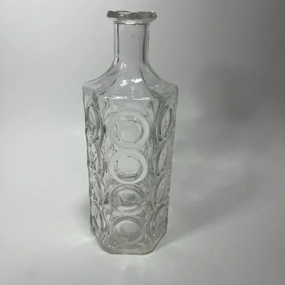 Vintage MCM 1964 Liquor Decanter Hexagon Circles